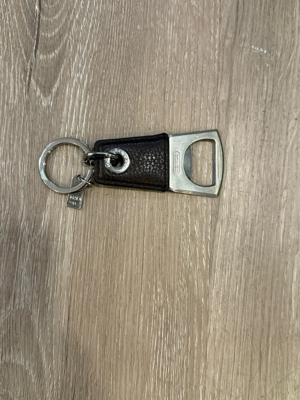 Coach Brown Leather  Bottle Opener